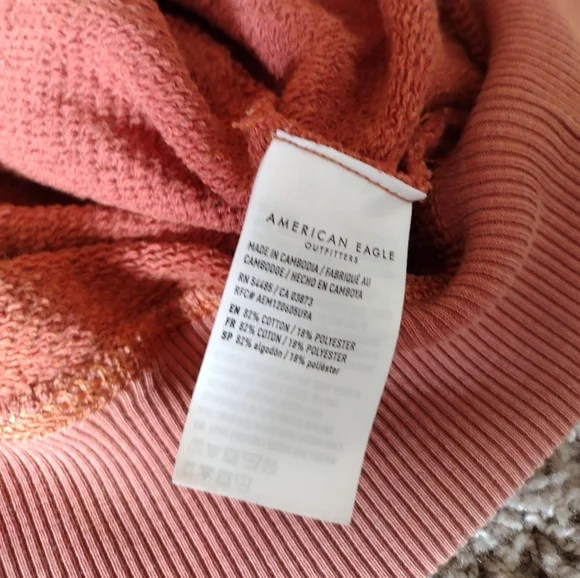 American Eagle Outfitters Henley Crop Boxy Dolam Sleeve Sweater Small - Picture 7 of 9